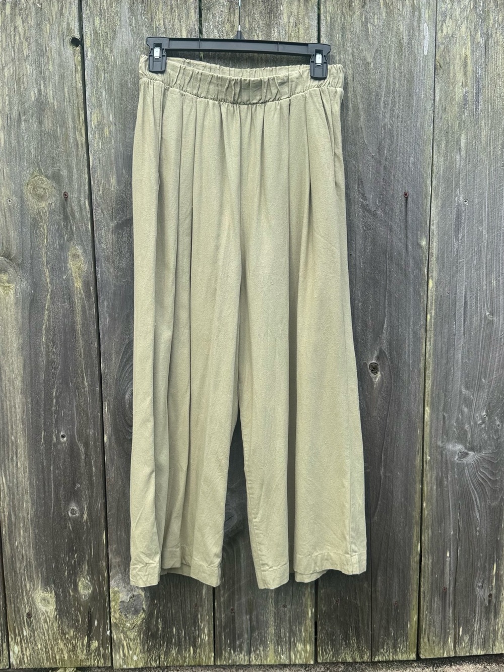 Ozma Cropped Wide Leg Pants - Olive Medium